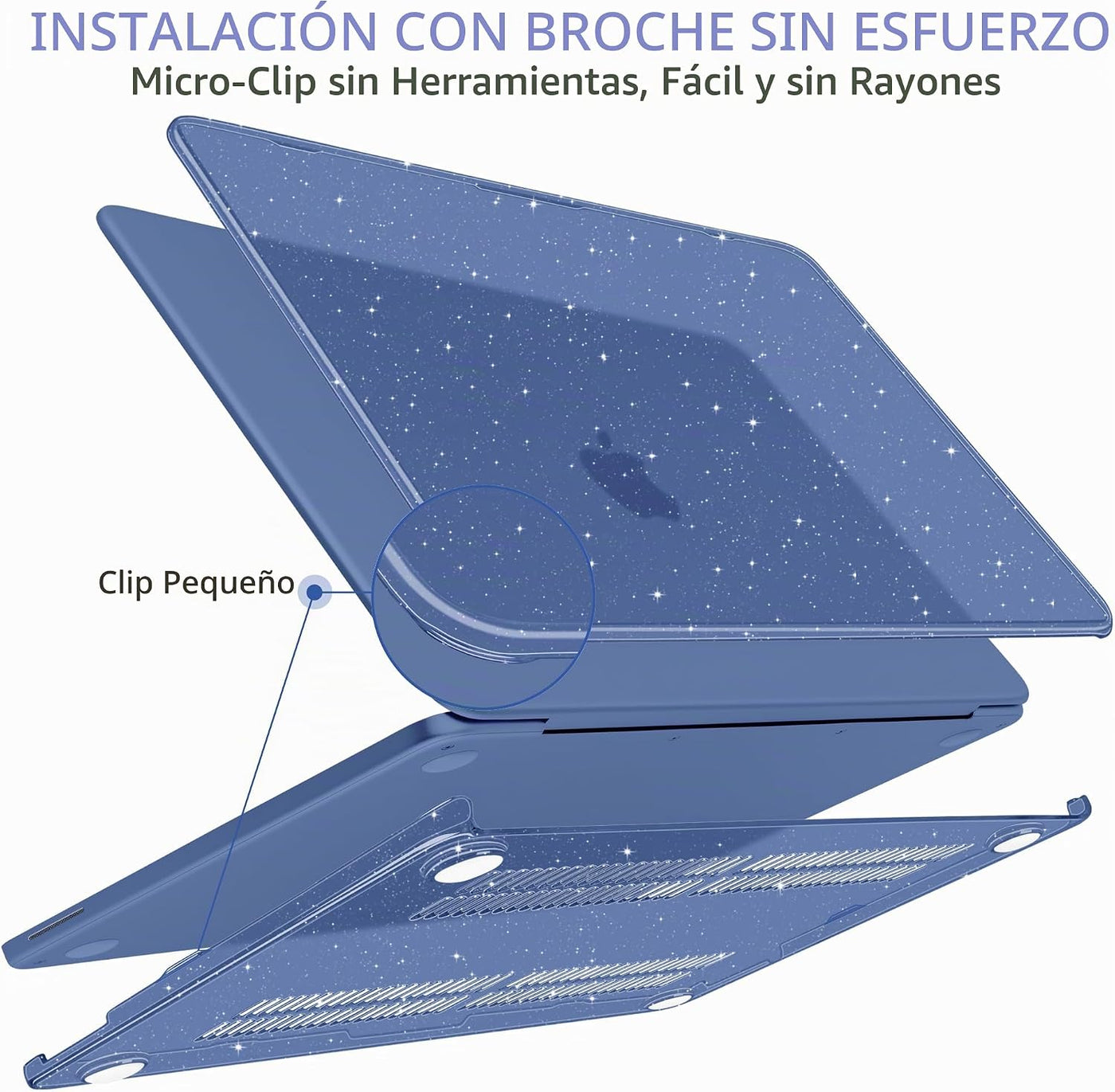 MEEgoodo Funda con purpurina para MacBook Neo de 13 pulgadas versió...