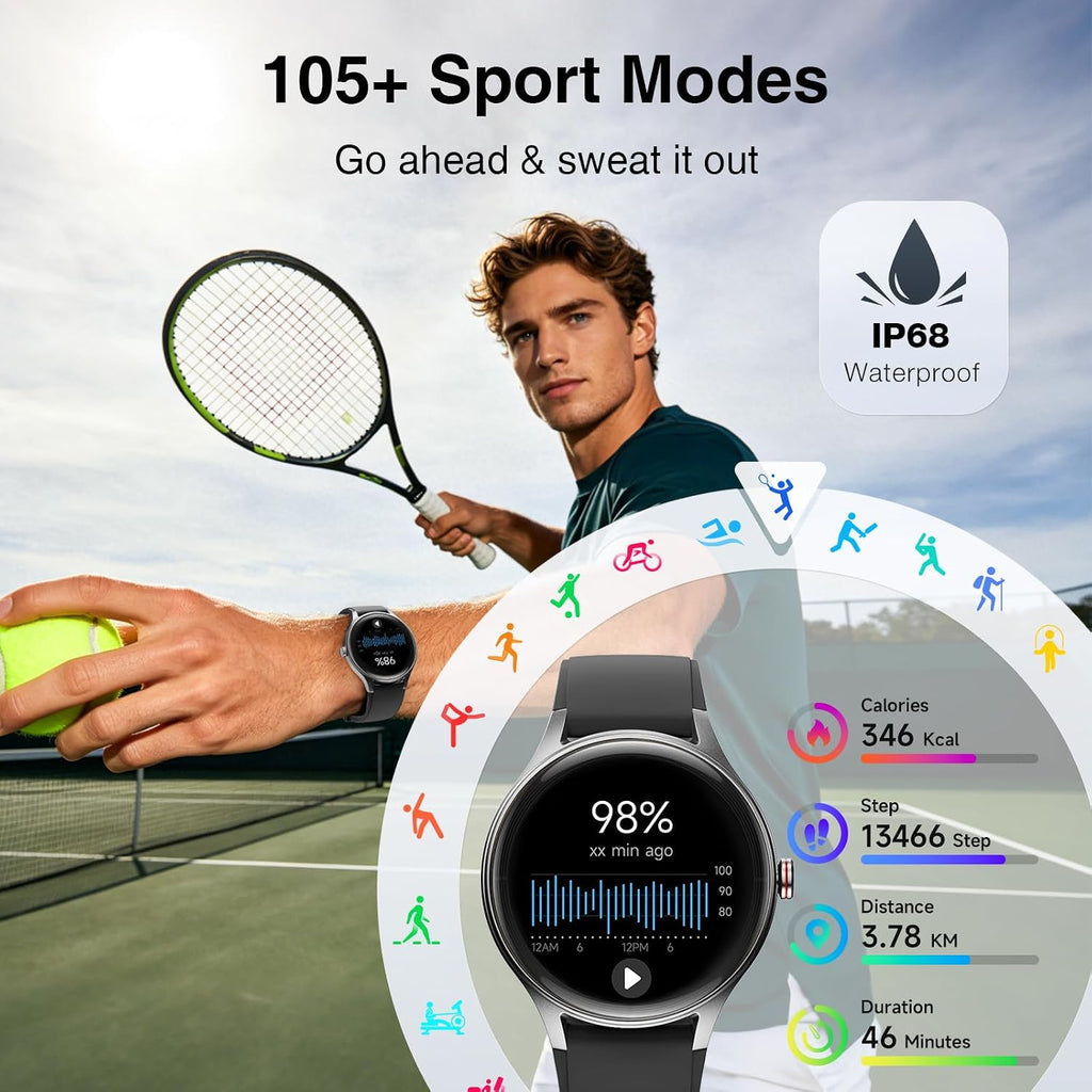 Fitpolo Reloj inteligente para hombre y mujer, Android y iPhone (2 bandas