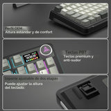 SOLAKAKA Teclado mecánico inalámbrico A99 Pro con pantalla LCD y pe...
