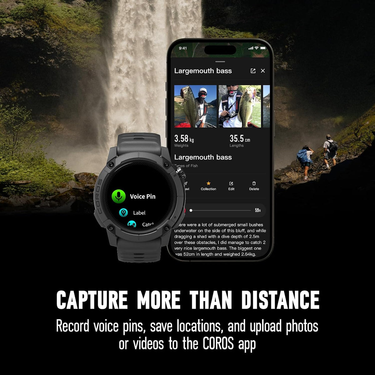 COROS Nomad - Reloj inteligente con GPS para exteriores, pantalla táctil MIP de 1.3 pulgadas, mapas globales con navegación paso a paso, 22 días de duración de la batería, notas de voz, notas de voz