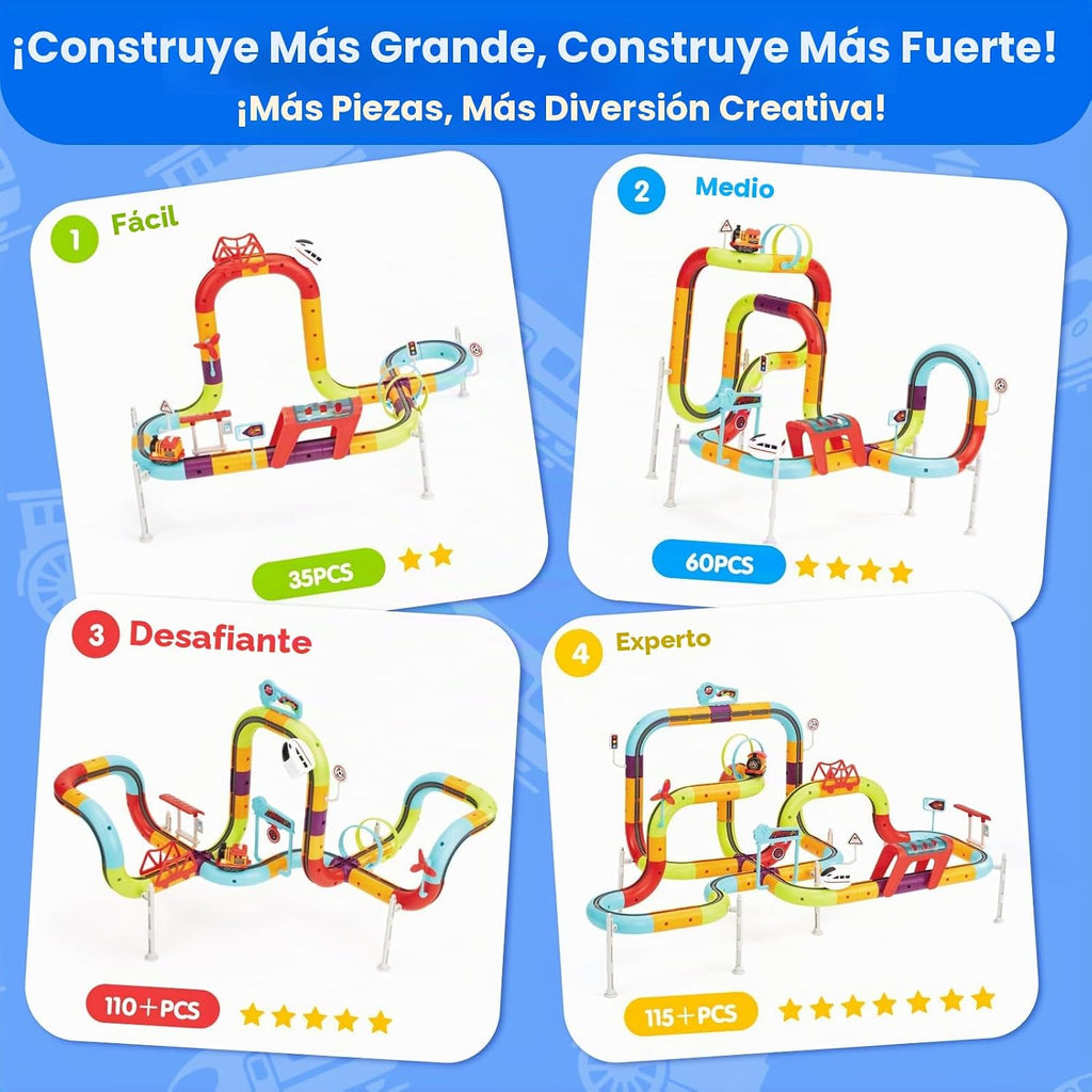 hahaland Juego de tren eléctrico para niños 3D antigravedad pista de