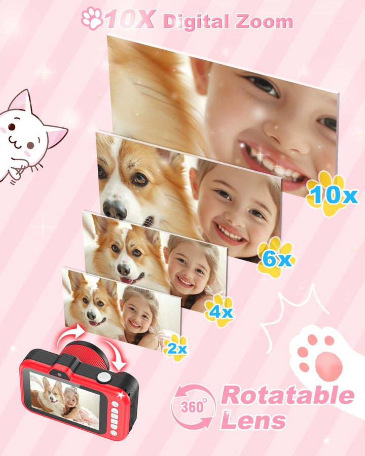 Cámara para niños Uffylle, cámara selfie frontal de 1080P 48MP para...
