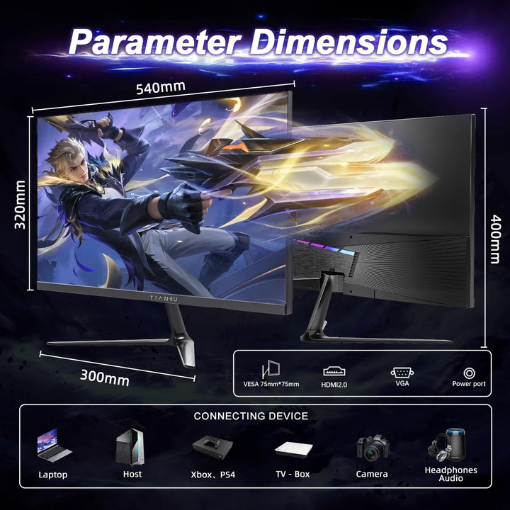 Monitor de juegos IPS FHD 100Hz de 24", FreeSync, 90%DCI-P3, 10...