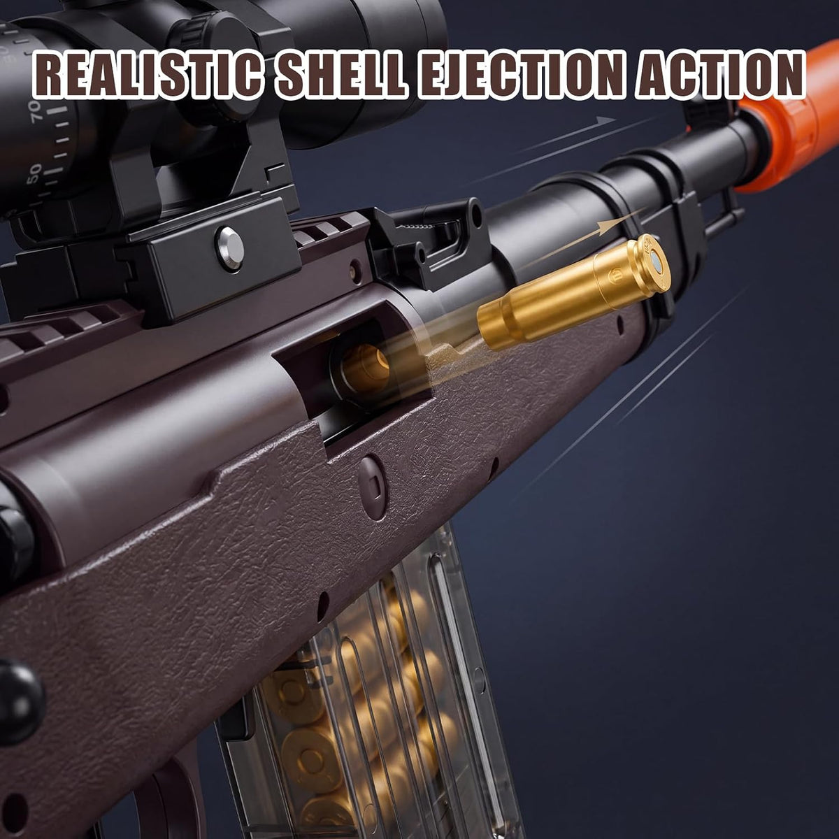 Bolt Action - Rifle de francotirador de juguete, lanzador de dardos de espuma para regalo de cumpleaños de niños, juegos de disparos, niños de caza