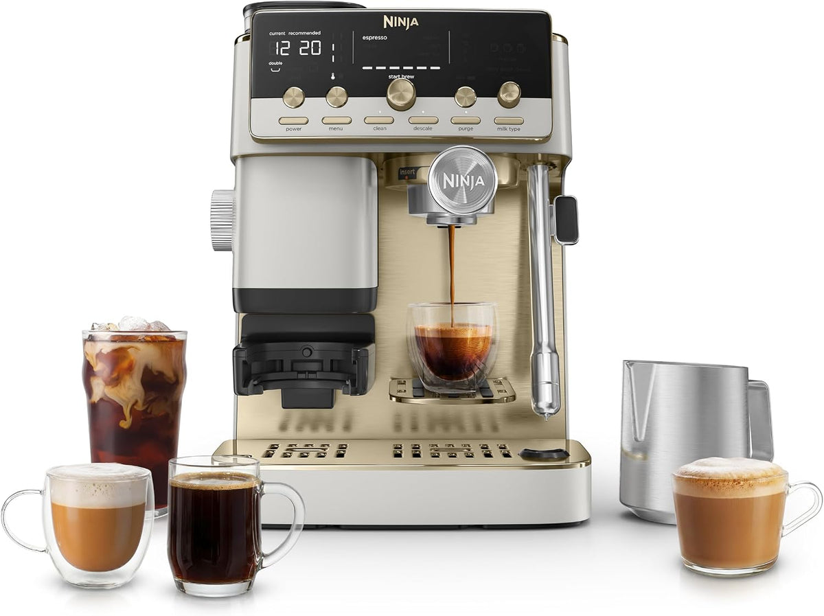 Ninja Luxe Café Mini Plus con AutoFroth, hueso y champán exclusivos de