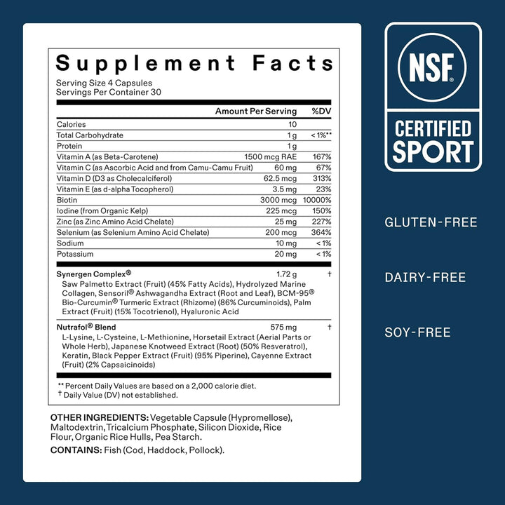Nutrafol Men's Hair Growth Supplements, Clinically Tested for V...