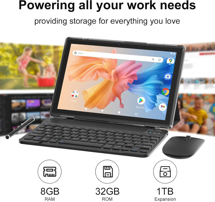 YQSAVIOR Tableta Adnroid 15, tableta 2 en 1 (negro)