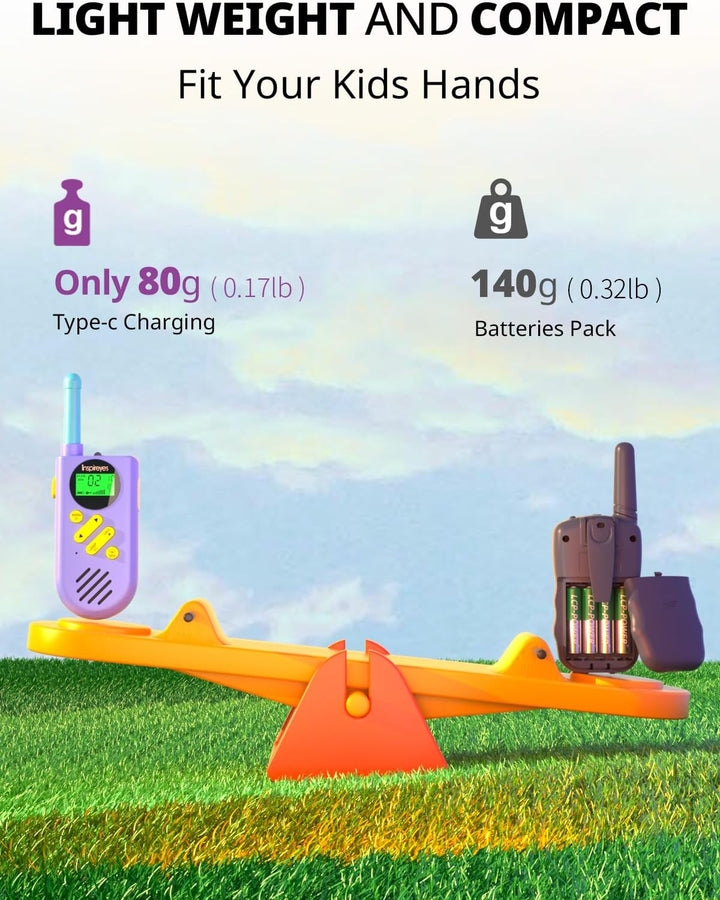 Inspireyes Walkie Talkies para niños recargables, juguetes para niñ...