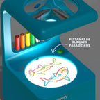 Discovery™ Doodle Projector Light Art Station – Incluye 6 marcadores de borrado en seco, 10 discos de dibujo reutilizables, proyecta dibujos en paredes y techos | Kit de arte y manualidades para niños