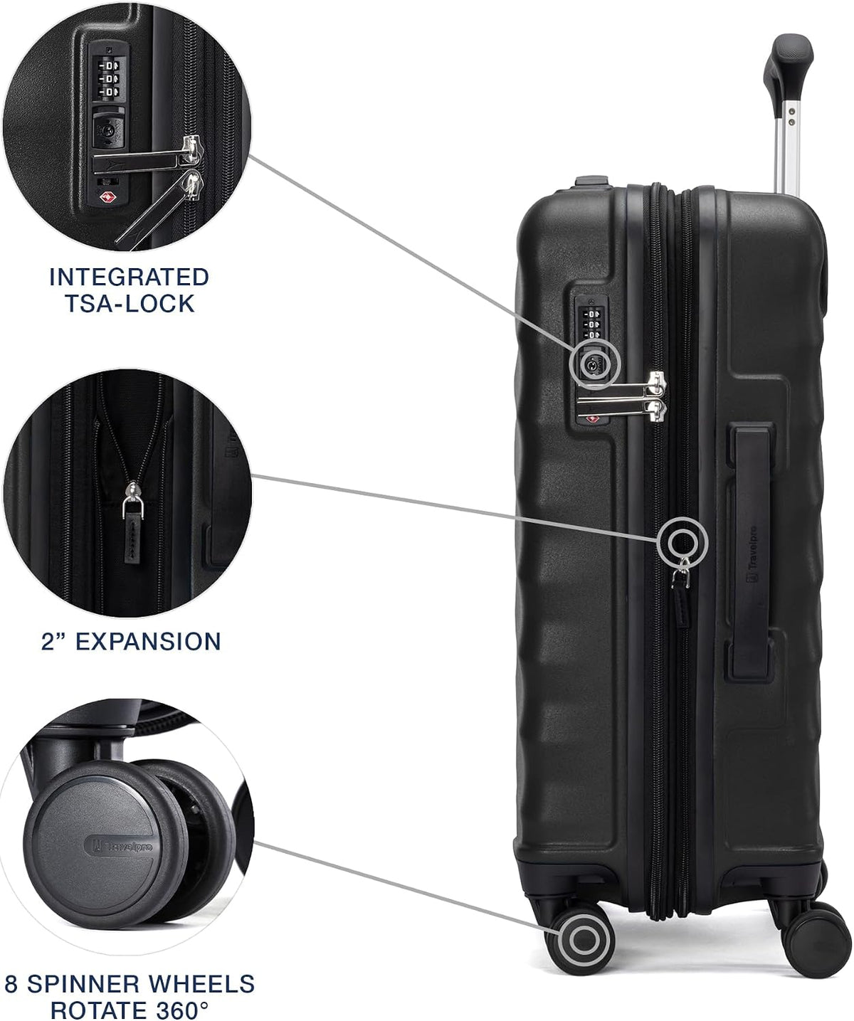 Travelpro Maxlite Air V2 - Bolso de mano extensible rígido, negro, 20