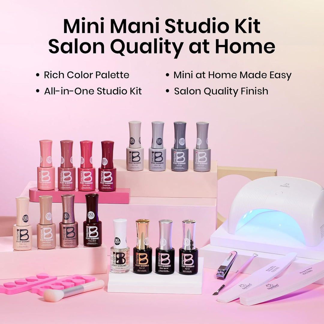 Beetles Stay Shining - Kit de 23 esmaltes de uñas de gel con luz UV...