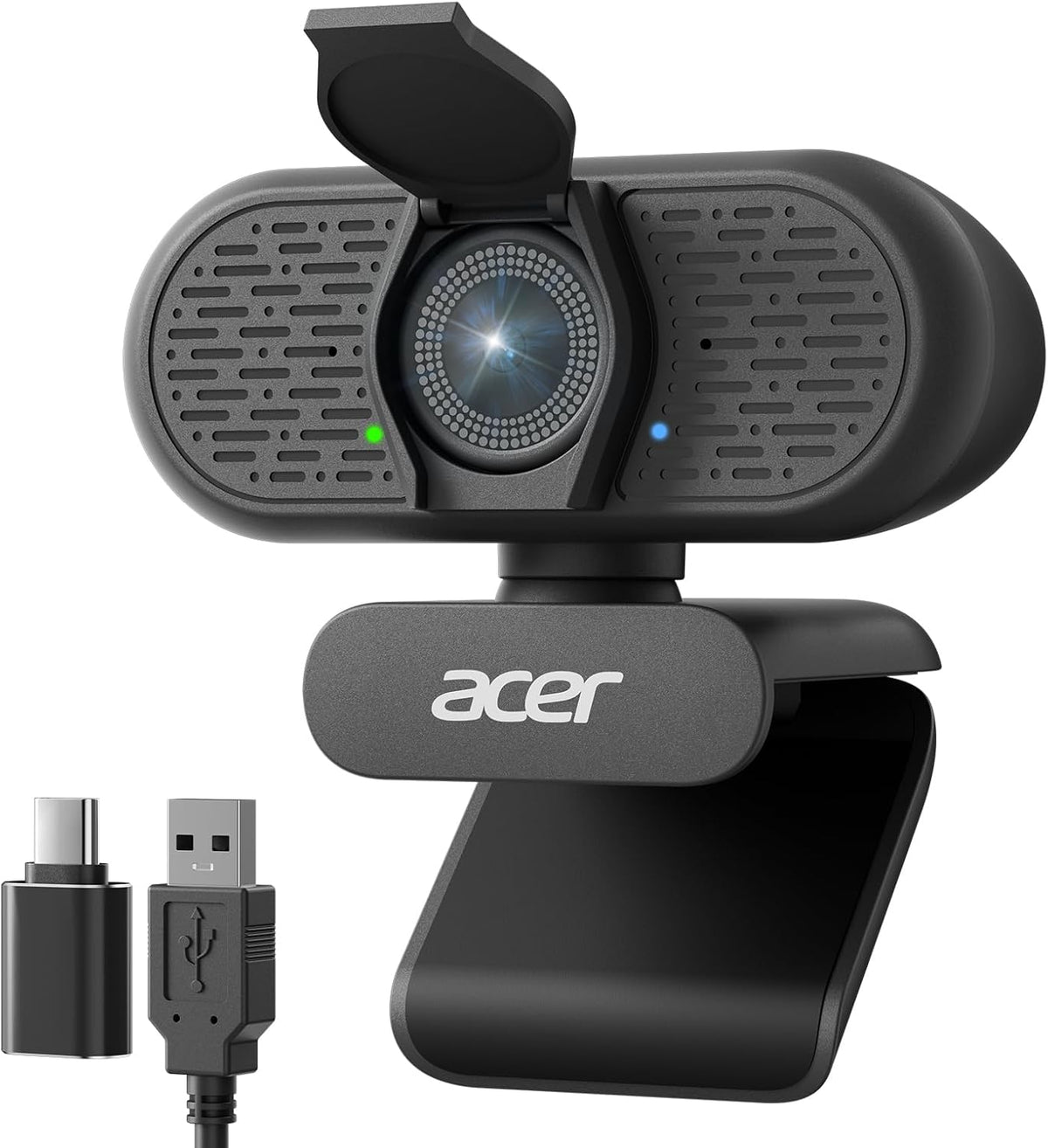 Acer Cámara web A640 4K con micrófono de cancelación de ruido AI para