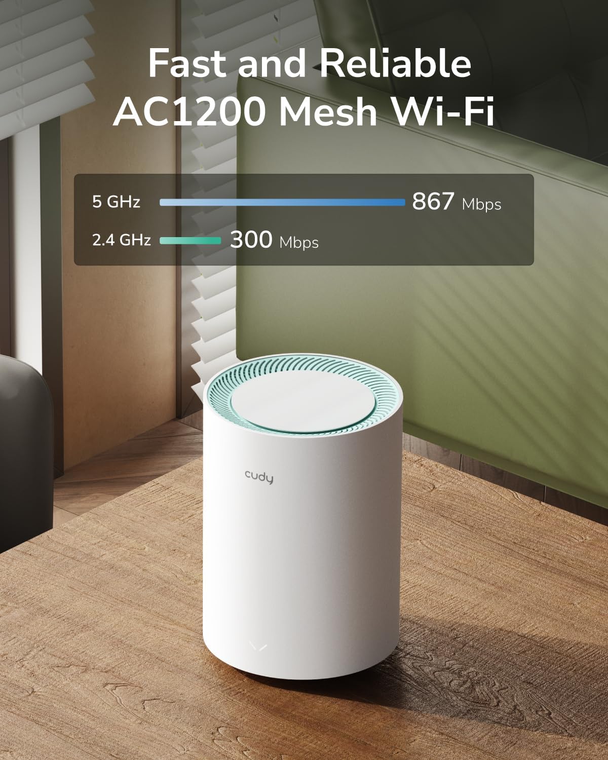 Cudy AC1200 Sistema Mesh Wi‑Fi 5, 1700 pies cuadrados, OpenWRT