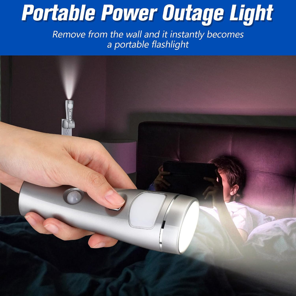 Enhon - Paquete de 2 luces LED de emergencia 4 en 1 para fallas de energía