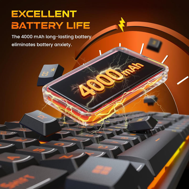 Redragon K521KS Teclado inalámbrico para juegos, triple modo BT\/2....