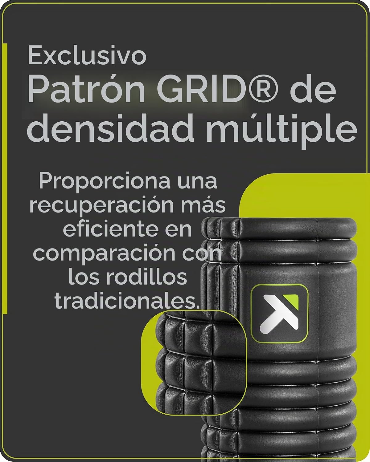 TriggerPoint Grid 1.0 - Rodillo de espuma de 13" de multi-densidad para masaje de tejido profundo y recuperación muscular - Alivio para músculos tensos, doloridos y contracturas, mejora la movilidad y