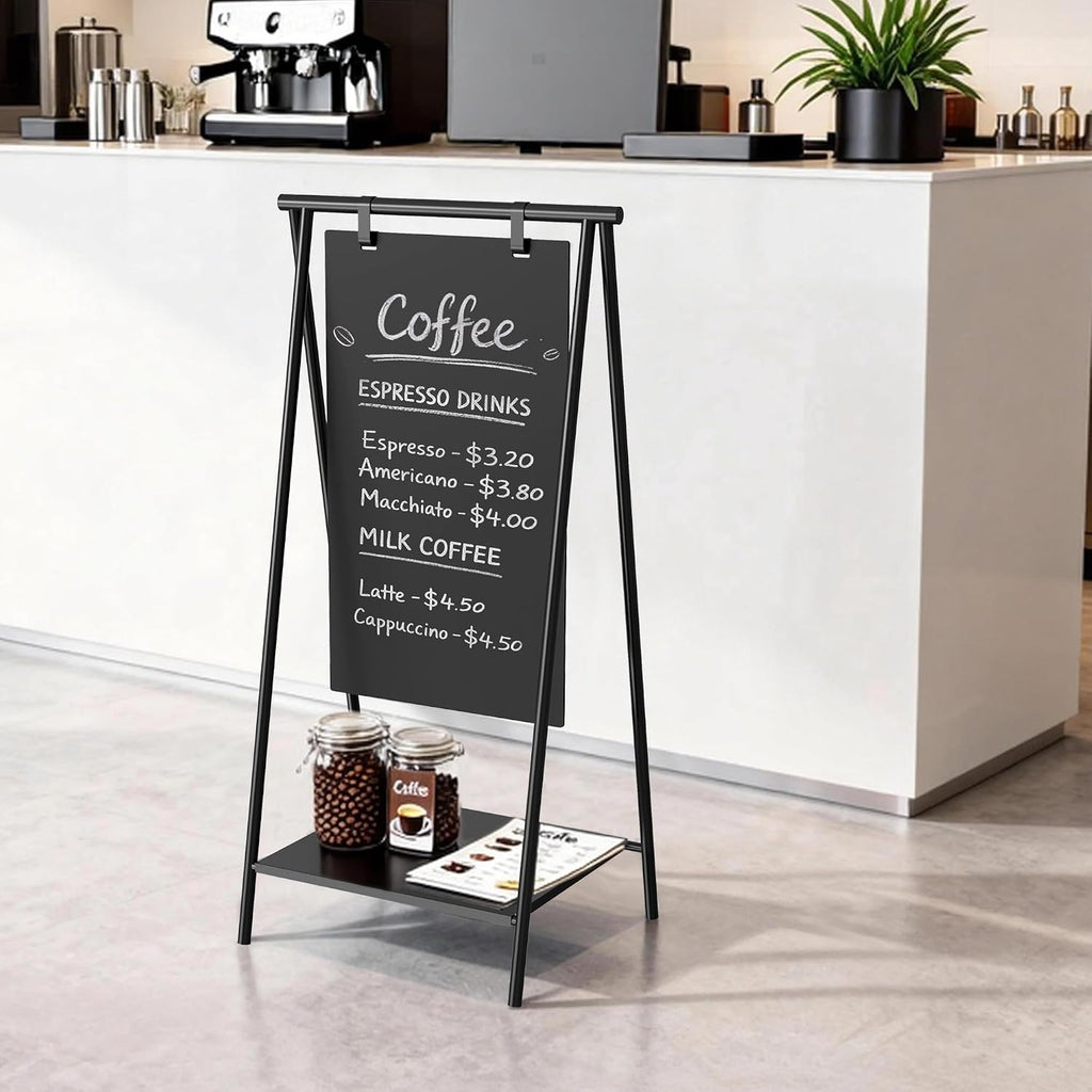 SELEAD Pizarrón metálico en A-Frame Sin montaje, 21"x44” Cartel de sándwich