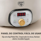 GreenLife 6QT - Olla de cocción lenta antiadherente de cerámica