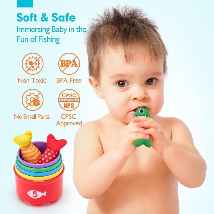 Juguetes para niños pequeños juego de pesca de tela
