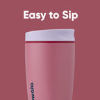 Owala SmoothSip Slider - Vaso de café de acero inoxidable con aislamiento, taza de café helado reutilizable, taza de viaje para café caliente, sin BPA, 12 onzas, Crochet Queen