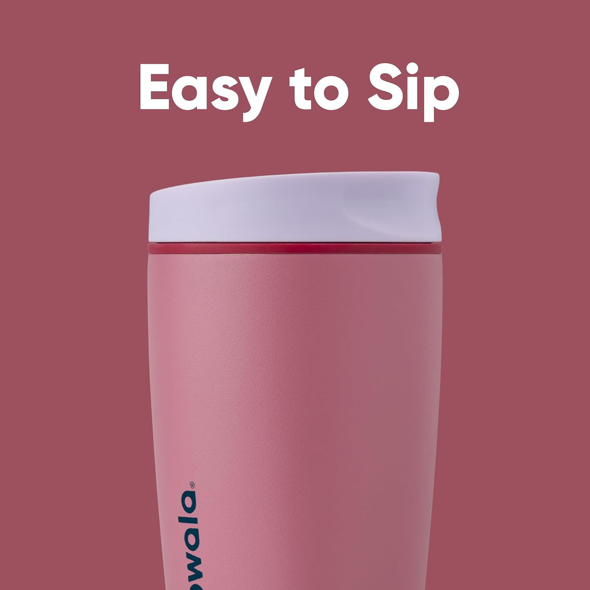 Owala SmoothSip Slider - Vaso de café de acero inoxidable con aislamiento, taza de café helado reutilizable, taza de viaje para café caliente, sin BPA, 12 onzas, Crochet Queen