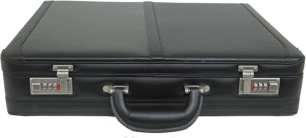 Alpine Swiss Maletín para hombre | Maletín extensible de cuero genuino para hombres | Estuche de negocios con bloqueo de combinación doble
