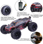 JLBRACINGRC 1/10 - Autos RC sin escobillas para adultos, 80+ KPH, 4WD RC Camiones | Camiones monstruo ESC 120A, auto de control remoto grande todoterreno todo terreno, IPX7 impermeable Hobby RC regalo
