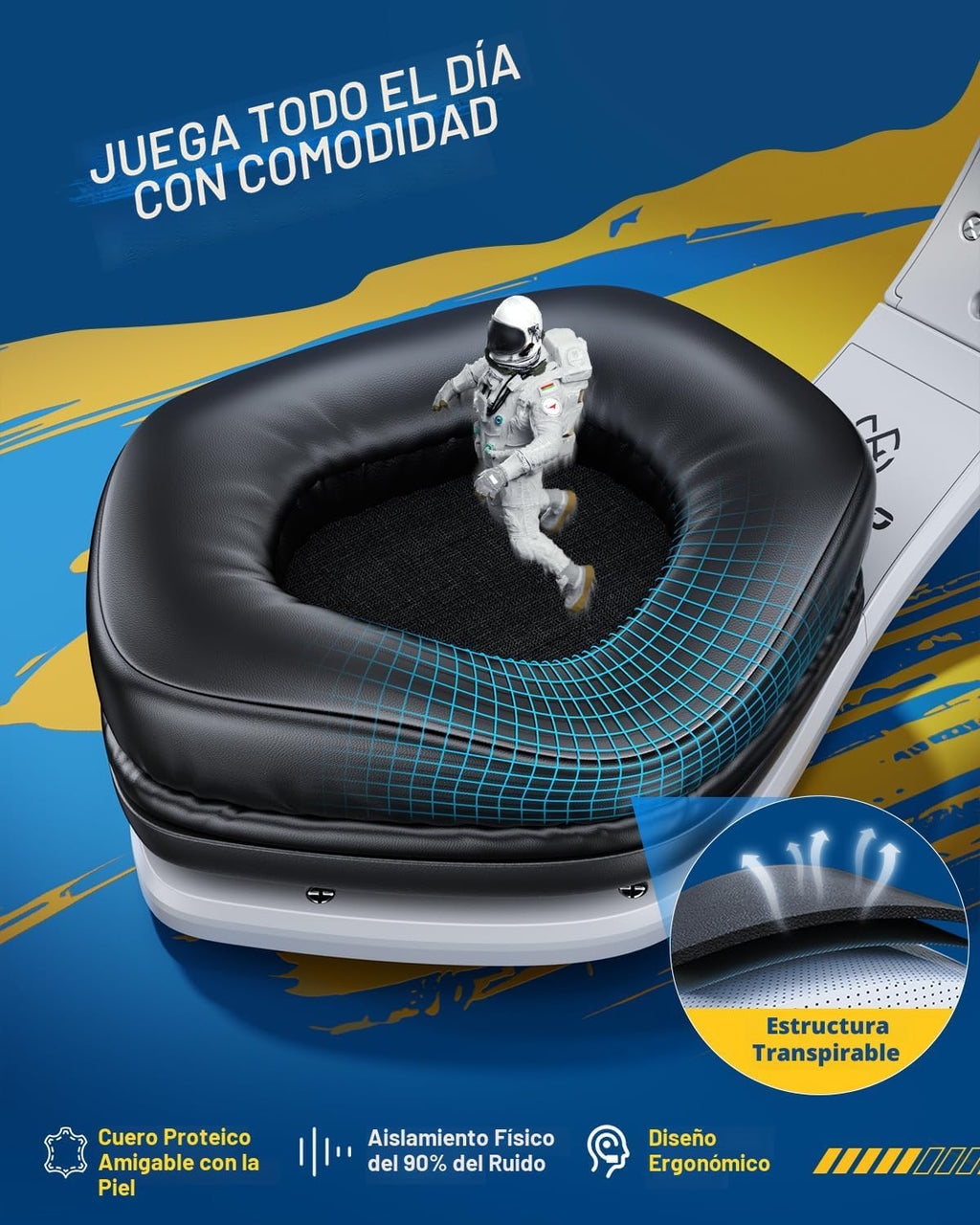 Tatybo Auriculares inalámbricos para juegos con micrófono, sonido 7.1