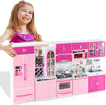 SOCBTNSO 64 piezas de juguete de cocina rosa con luces sonidos para niños