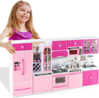 SOCBTNSO 64 piezas de juguete de cocina rosa con luces sonidos para niños