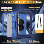 Funda para iPad A16 de 11ª/10ª generación de 11"/10.9", a prueba de golpes