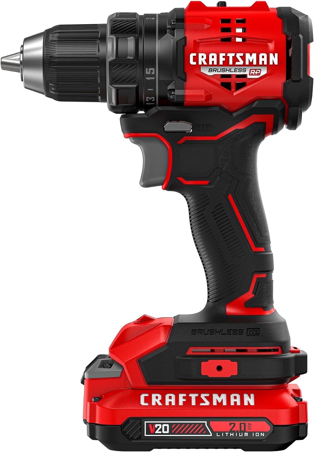 CRAFTSMAN V20 BRUSHLESS RP Taladro Atornillador, Batería y Cargador (CMCD714D1)