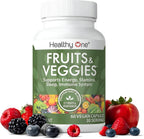Healthy One - Suplemento de frutas y verduras, 27 superalimentos, 60 unidades (1 paquete)