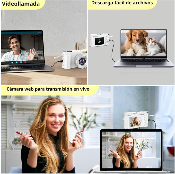 Duluvulu Cámara digital 4K para enfoque automático de fotografía, c...