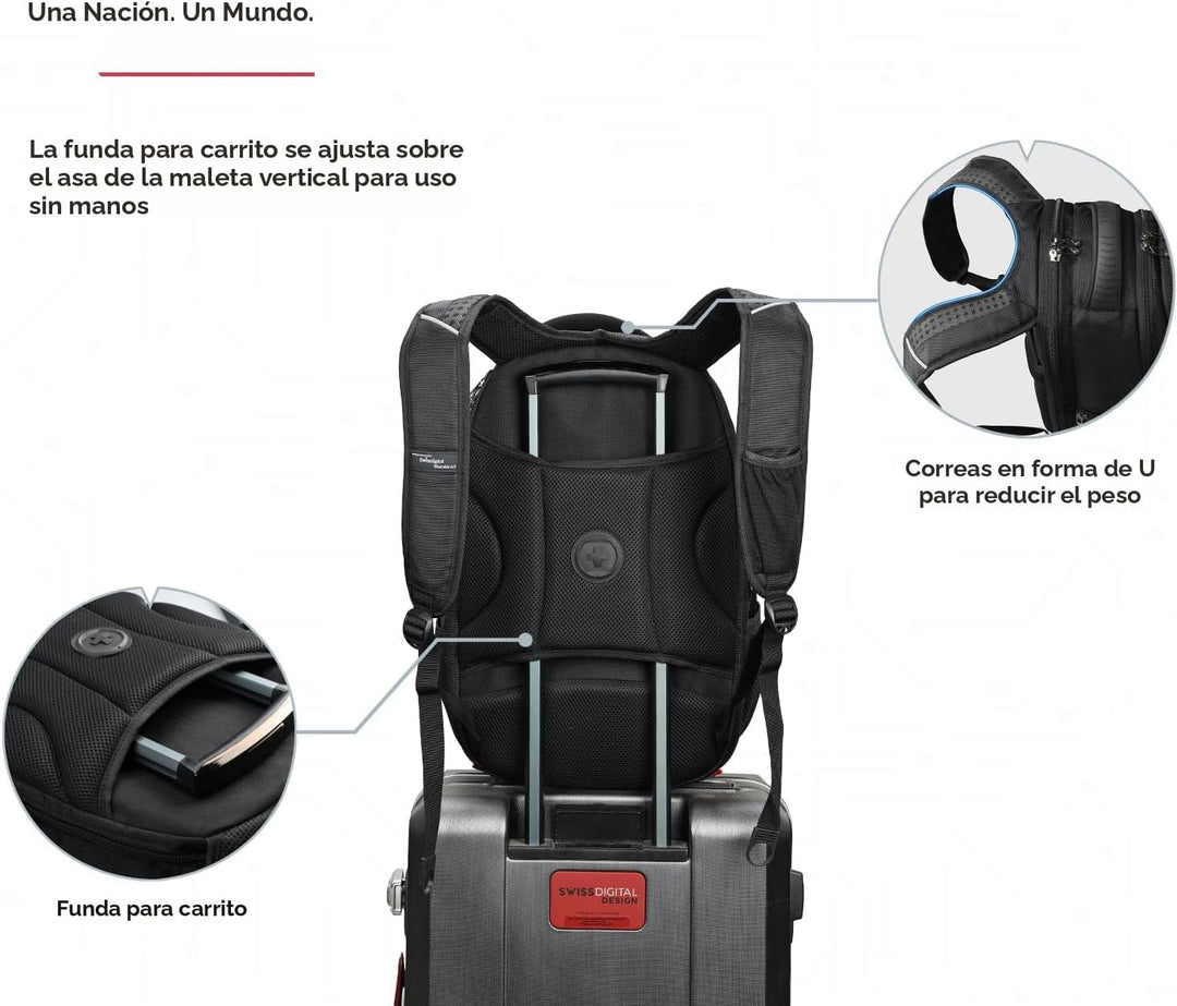 Swissdigital - Mochila de diseño para viaje para hombres, compatibl...