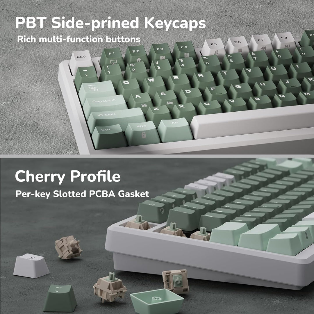 RK ROYAL KLUDGE Teclado mecánico inalámbrico M75 2.4Ghz\/BT5.1\/USB...