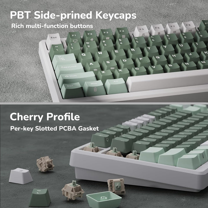 RK ROYAL KLUDGE M75 Teclado mecánico inalámbrico 2.4Ghz\/BT5.1\/USB...