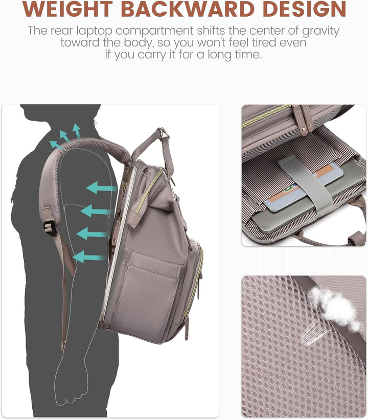 LOVEVOOK Mochila para laptop para mujer, 15.6 pulgadas, impermeable...