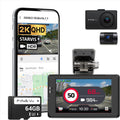 FineVu GX9000 2K QHD Dash Cam Delantera y Trasera, Tarjeta de 64GB gratis