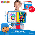 Pocoyo Montessori Busy Board - Diversión de aprendizaje preescolar con alfabeto y números, juguete educativo ideal de viaje para niños de 3 a 4 años (tablero de negocios)