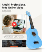 Ukulele de 21 pulgadas para principiantes, kit de ukulele soprano de tilo para niños, adultos, estudiantes, principiantes, mini guitarra, paquete de ukulele con libro, funda de concierto