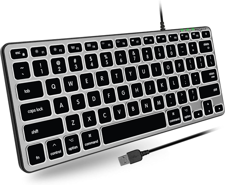 Macally - Teclado con cable retroiluminado para Mac, compatible con...