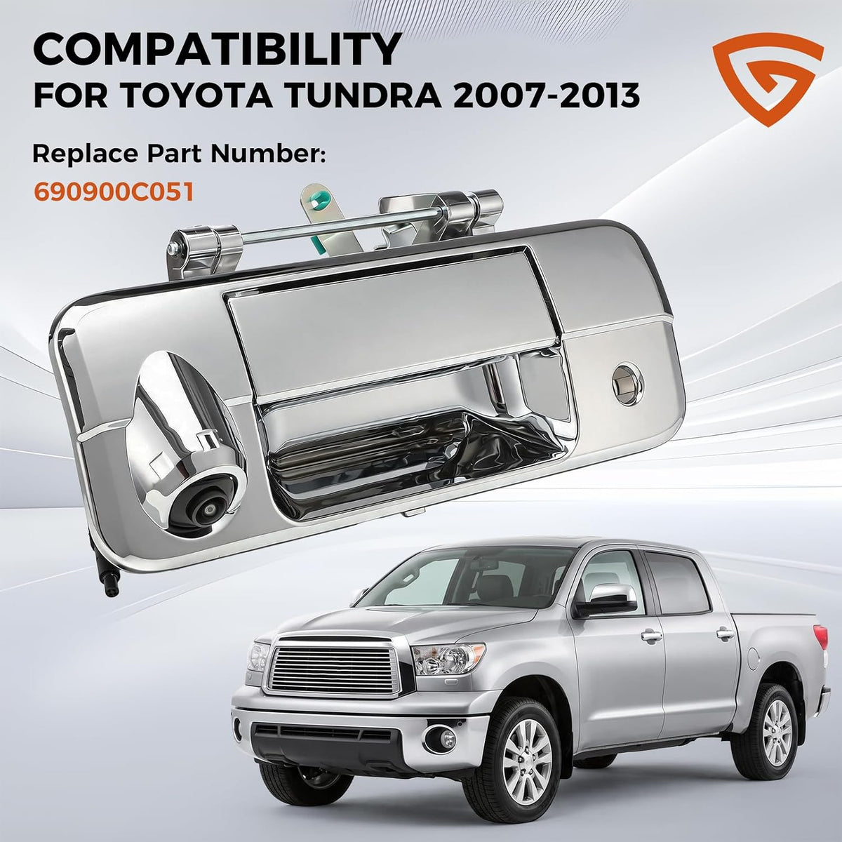 Cámara de respaldo con manija para puerta trasera para Toyota Tundra 2007