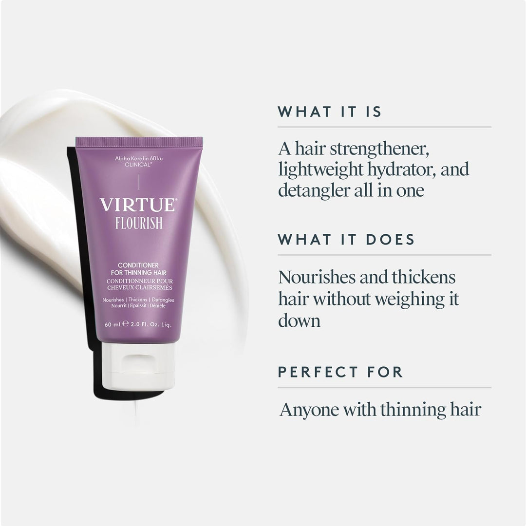 VIRTUE Acondicionador Flourish para cabello fino o adelgazante, pro...