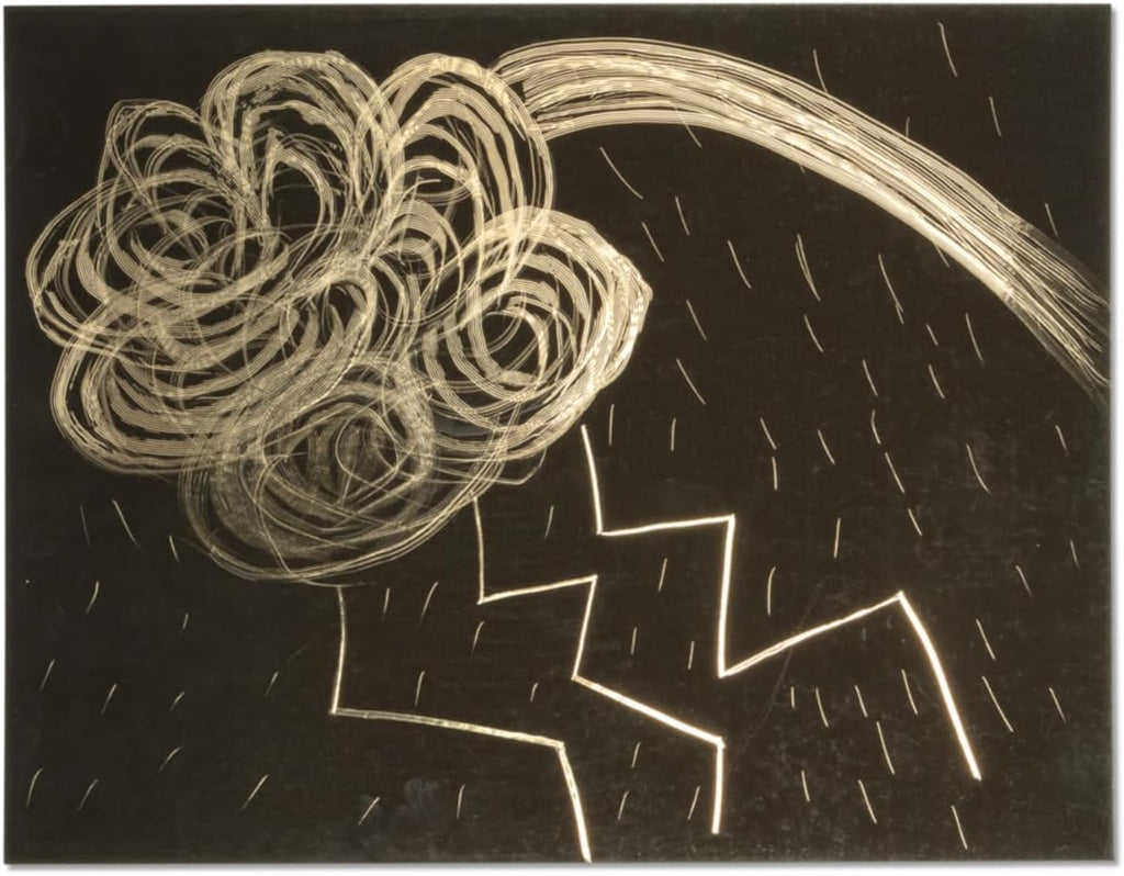 Melissa & Doug Scratch Art - Rascador de 50 unidades, dorado brillante sobre fondo negro