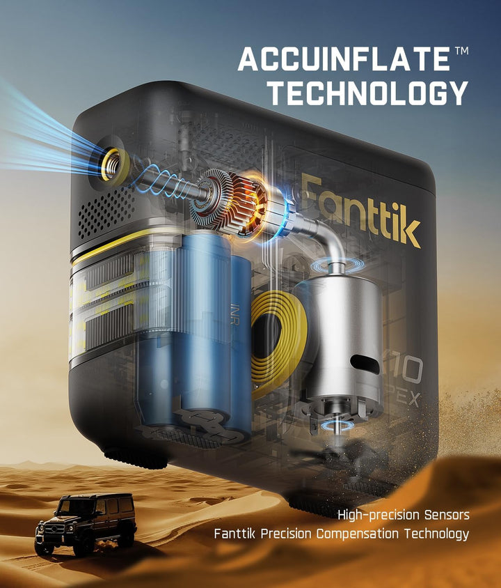 Fanttik X10 APEX - Inflador de neumáticos compresor de aire portáti...
