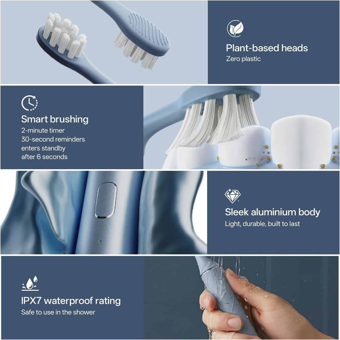 Oday Cepillo de dientes eléctrico Sonic para adultos con soporte de...