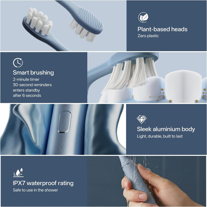 Oday Cepillo de dientes eléctrico Sonic para adultos con soporte de...