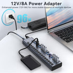ACASIS, HS082, hub USB 3.2 de 16 puertos, alimentado