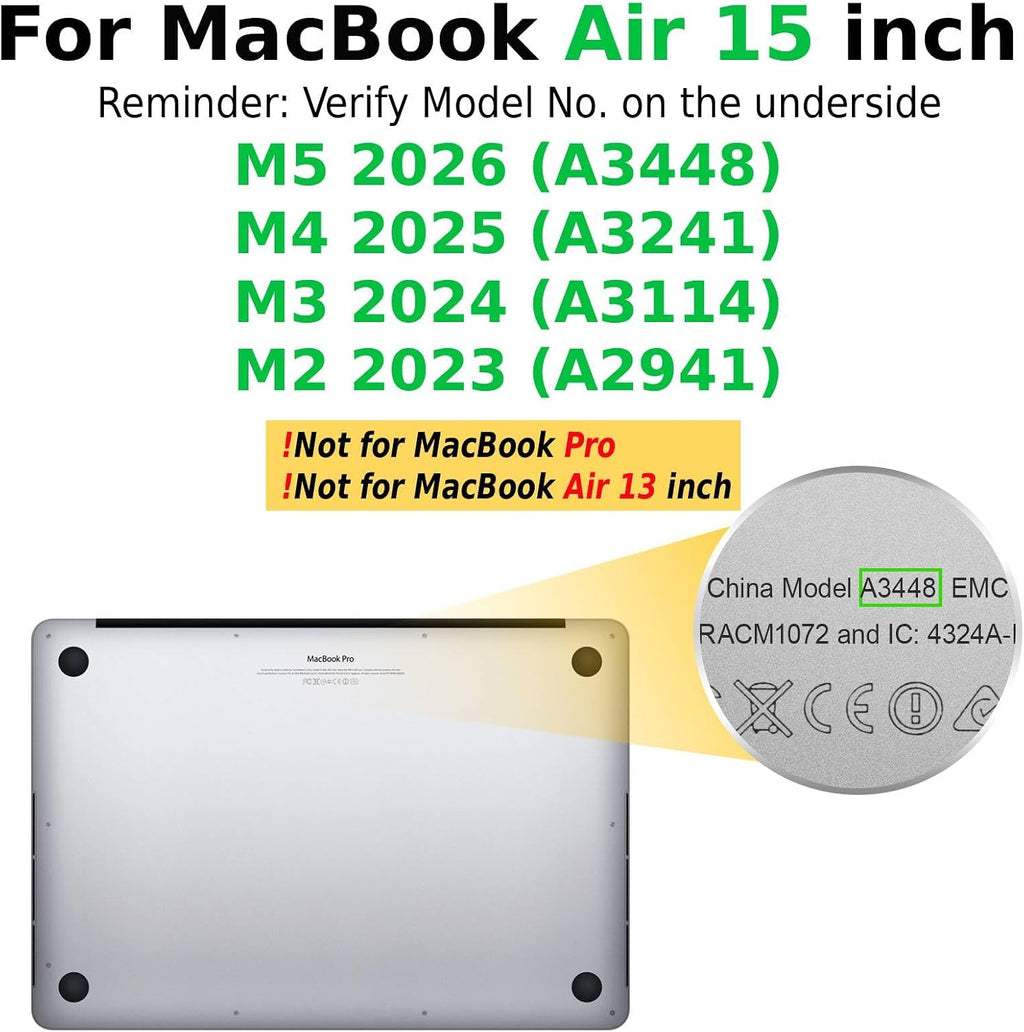 KAIJIAbox Funda compatible con MacBook Air de 15 pulgadas M5 M4-M2 2026